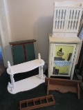 Lot Rustic Wall D‚cor Shelves, Spice Rack, Cottage Knotty Pine Shelf w/ Plate Groove, Small
