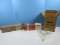 Lot Vintage Aladdin Lamp Supplies Lox-On Chimney in Original Box, Mantles, Electric Converter