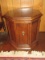 Walnut Octagonal Mid Century End Table w/Drop Pull Double Panel Doors 22