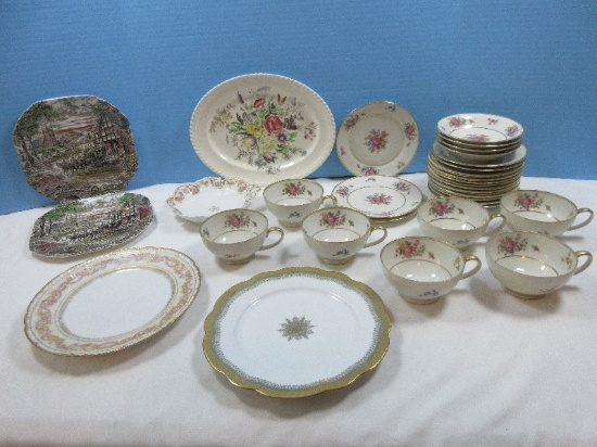Lot Beautiful Collectible China & Pasco Queens Rose Windsor Ware Garden Bouquet 10 5/8" Oval