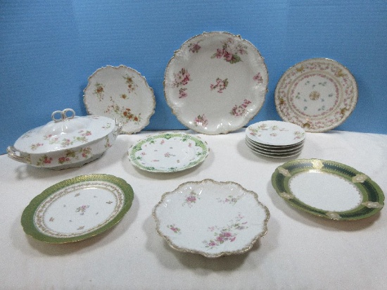 Lot Collectible Fine China H & Co. Bavaria Covered Vegetable Serving Bowl, Haviland France