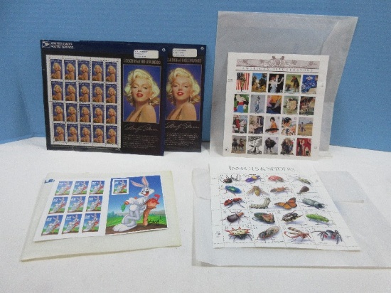 Collectors Stamps Legends of Hollywood 1995 Marilyn Monroe 32c Mint Sheet Plate Block 2 Pack