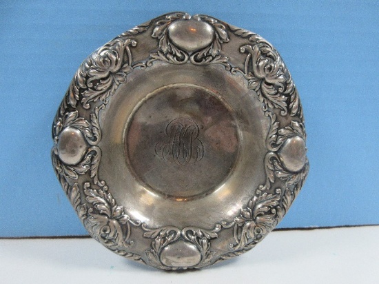 Gorham Sterling Silver Bowl Heavily Embellished w/Monogram- Wgt. 62G+/-