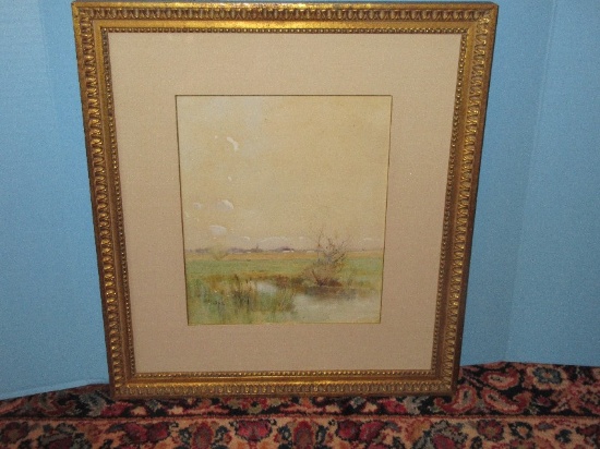 Titled "A Suggestion" Original Watercolor Signed Bruce Crane From The Cooley Gallery in Frame