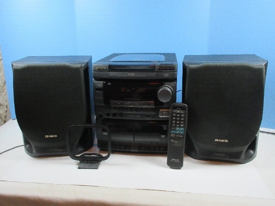 Aiwa NSX-V 3000 Digital Audio System w/Remote & Twin Duct 3 Way Bass Reflex Speaker System
