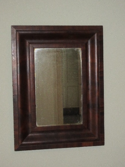Antique Mahogany Veneer Converted Wall D‚cor Framed Mirror- 19 1/2" x 26"