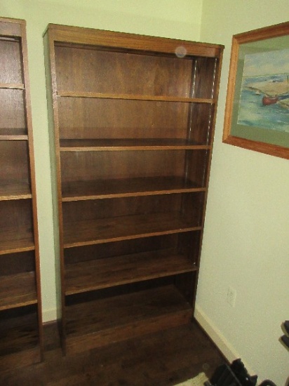 Solid Oak Traditional Bookcase w/Adjustable Shelves- Approx 73"H x 36 5/8" x 12"