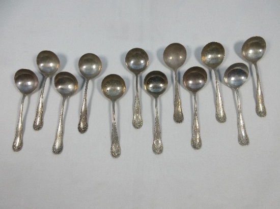 12 Gorham Sterling Silver Lancaster Pattern Flatware 5 1/8" Round Bowl Soup Spoon(Bouillon)