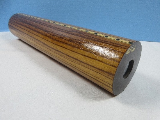 Vintage 1981 Peach Reynolds Kaleidoscope in Zebra Wood & Diamond Marquetry Band 13"