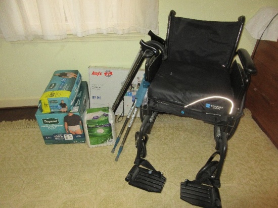 Geriatrics Drive Cruiser III Wheel Chair, Comfort Cushion, Bed Protectors, Depends Plus Size L