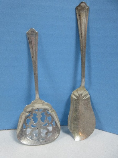 2 Sterling Silver Serving Pieces Manchester Mfg. Jelly Spoon 5 3/4"L & Nut Server Pierce Bowl