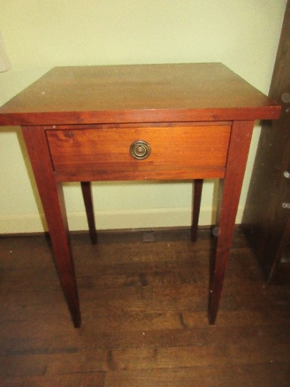 Federal Style Cherry Side Table w/Drawer on Tapered Legs 28"H x 20" x 18"