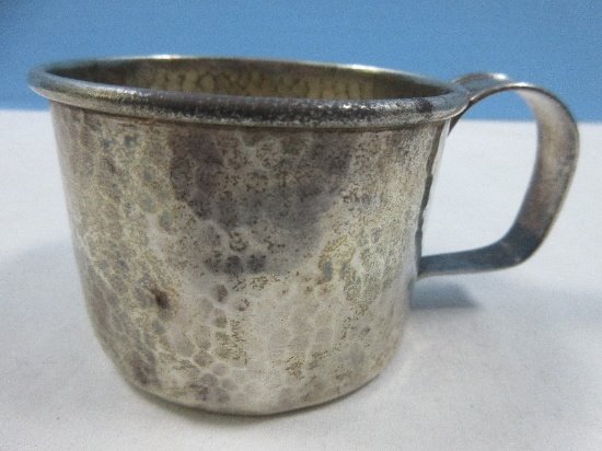 Early Sterling Silver Childs Cup Hammered Finish "Joan" Wgt. 80G+/-
