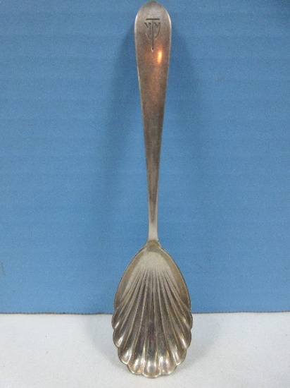 S. Kirk & Son Sterling Silver Sugar Shell Spoon w/Monogram- Wgt. 33.77G+/-