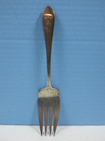 Sterling Silver Meat Fork w/Monogram- Wgt. 103G+/-