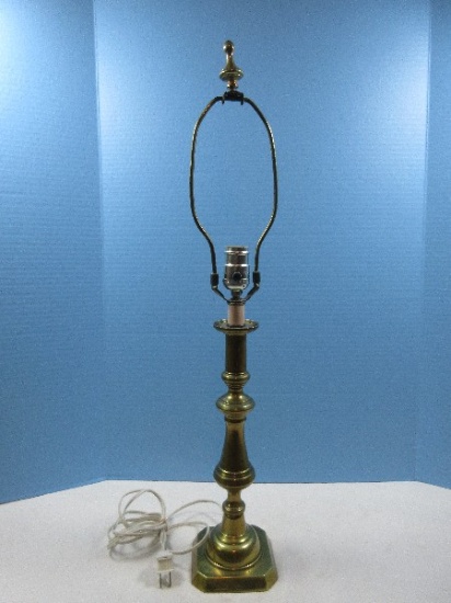 Solid Brass Console Candlestick Design 26" Accent Lamp Virginia Metal Crafters