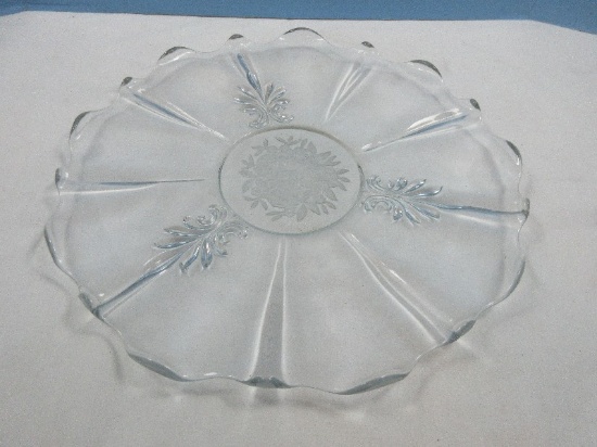 Fostoria Glass Shirley Torte 14" Platter Baroque Shape Circa 1938-1956