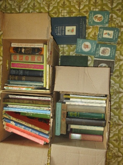 Lot Childrens Books Classic Volland Edition Mother Goose, Adams Family Circa 1947, Peter & The