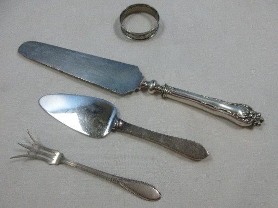 Lot Gorham Sterling 6290 Napkin Ring Wgt. 10.65G+/- Engraved David, Sterling Lemon Wedge