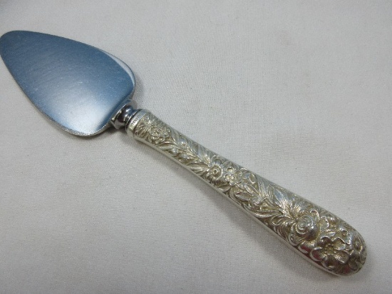 S. Kirk & Son Inc. Sterling Silver Repousse Pattern 6 5/8" Cheese Server w/Stainless Blade-