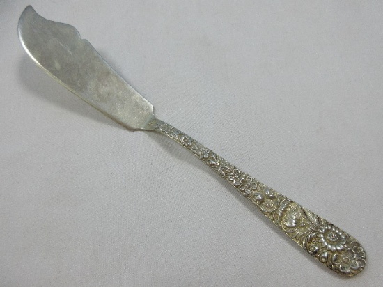 S. Kirk & Son Inc. Sterling Silver Repousse Pattern Master Butter Knife 7 1/8"L- Wgt. 40.22G+/-