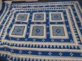 Fabulous Unique Handmade Hmong Summer Quilt Coverlet Featuring Geometric Star Pattern