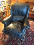 Exceptional Hancock & Moore Furniture Leather Chippendale Style Lounge Arm Chair Ball & Claw
