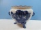 Blakeney Ironstone Staffordshire, England 3 Toed Jardiniere Flow Blue Stem Rosebuds