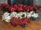 9 Artificial Realistic Poinsettia Plants in Terra Cotta Flower Pot Planters and 2 w/ Foil and