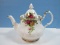NEW Royal Albert Bone China Old Country Rose Pattern Teapot & Lid Flat Opening 6 Cup