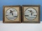 Pair Original Watercolor Painting of Mallard Ducks in Flights Artist Signed William Rodgers Jr.