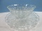 Stunning Tiffin-Franciscan Bristol Diamond Pattern Line 44 Pressed Glass Flared Punch Bowl w/