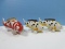 Trio Hand-Painted Resin Koi Ornamental Fish Sculptures