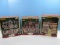 3 Collectible Lemax Christmas Village Lighted Porcelain Buildings, 