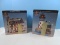 2 Lemax Carole Towne 2001 Christmas Village Series Lighted Porcelain Building 