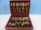 Phenomenal 65pcs Godinger Baroque Gold Electroplate Flatware w/Storage Chest 5pc Place Set-