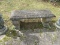 3pc Concrete Vintage Garden Bench Seat Has Relief Swans & Cattails Base has Scrollwork &