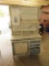 2pc Antique Handy Helper AKA Hoosier Style Cabinet Enamel Top, Tilt Out Flour Bin w/Sifter,