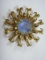 Stunning Vintage Sarah Coventry Mystic Blue Brooch Circa 1969 features Iridescent Blue Glass