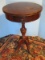 Vintage Mahogany Pedestal Drum Table Drawer Brass Paw Cap Feet (See Wear See Pics)