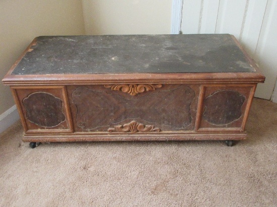 Depression Era Cedar Chest Trunk by West Branch Novelty Co. Milton, Penna Still Has Paper