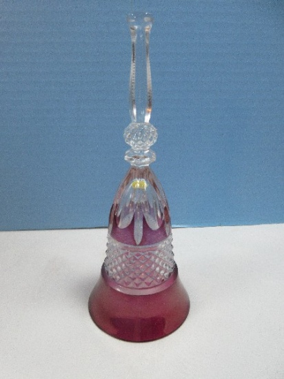 House of Geobel West Germany Lead Crystal 7 5/8" Ruby Cut to Clear Bohemian Style