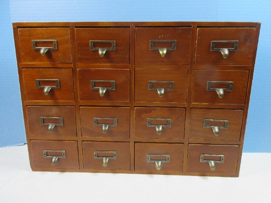 Unique 16 Drawer Apothecary Cabinet Wood Medicine/Storage Chest-14" x 20" x 4"