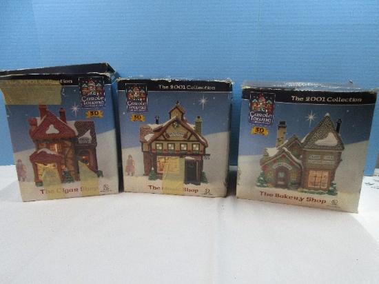 Lemax Collectible 3 Carole Town 2001 Christmas Village Series Lighted Building w/3-D View