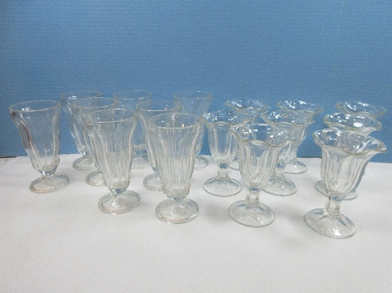 Glassware Set of 8 Anchor Hocking Fountainware Clear Tulip Footed Sunday Glasses Set of 8 Soda