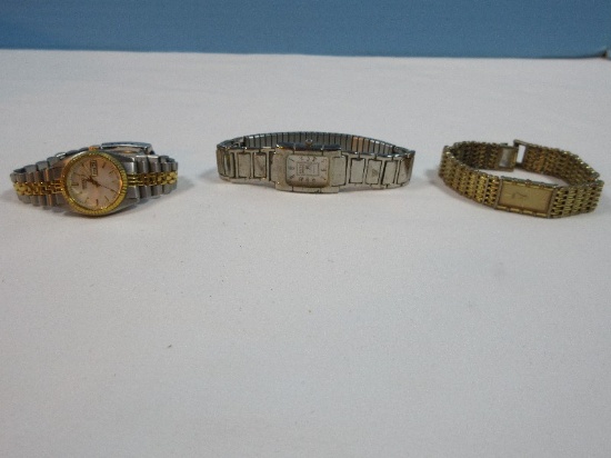 3 Ladies Wrist Watch Seiko w/Day-Date Slim Seiko Quartz & Kathy Ireland. Est. $500-700