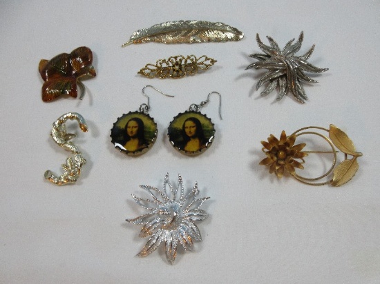 Lot Ladies Jewelry Pair Yuengling America Oldest Brewery Beer Bottle Caps/Mona Lisa Earrings,