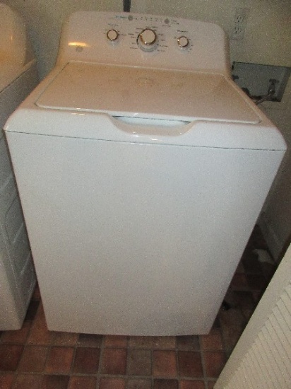 White GE Top Load Washing Machine Washer Stainless Basket 4.2 Cubic Feet Capacity Model