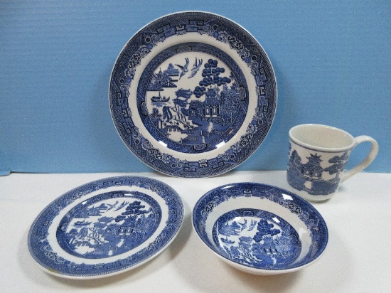 Johnson Brothers Earthenware Iconic Blue Willow Pattern Blue/White High-Quality Version