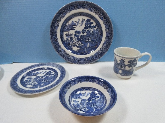 Johnson Brothers Earthenware Iconic Blue Willow Pattern Blue/White High-Quality Version